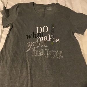 “Do What Makes You Happy” Gray Tek Gear V-Neck Tee